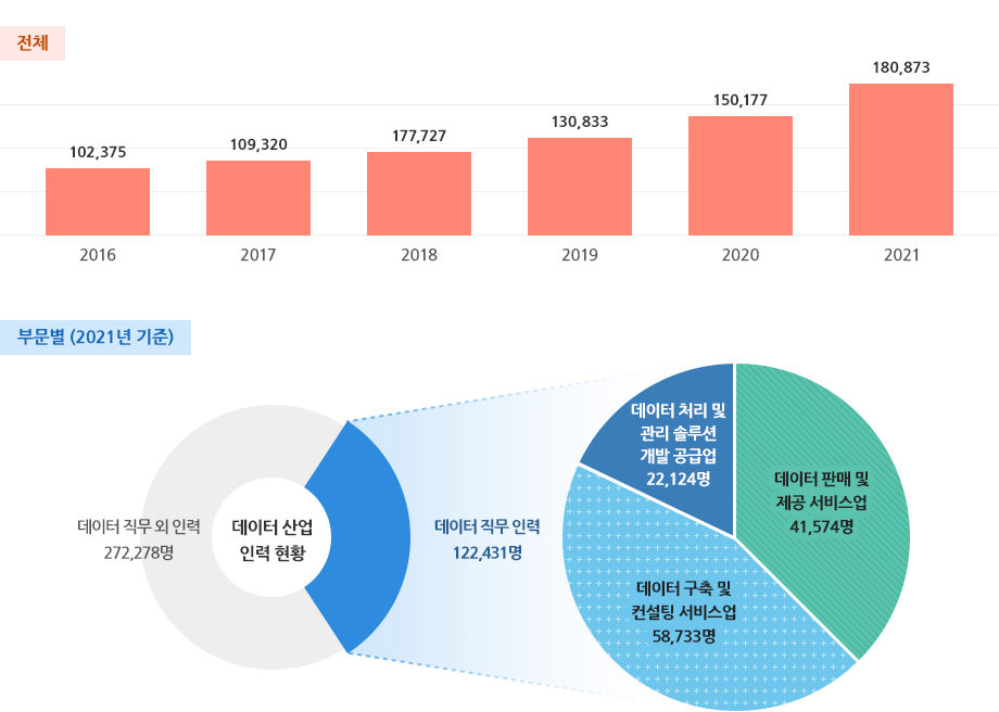 데이터 직무 인력 현황으로 상세내용 하단 참고